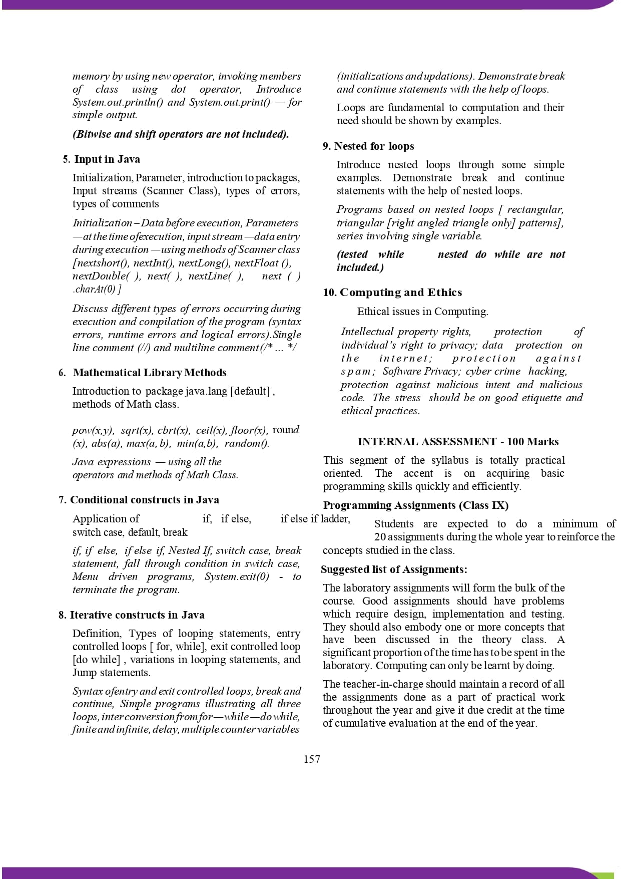 ICSE Class 9 Syllabus Part 2